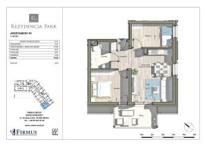 Rzut apartamentu w Rezydencji Park Mielno, L-44